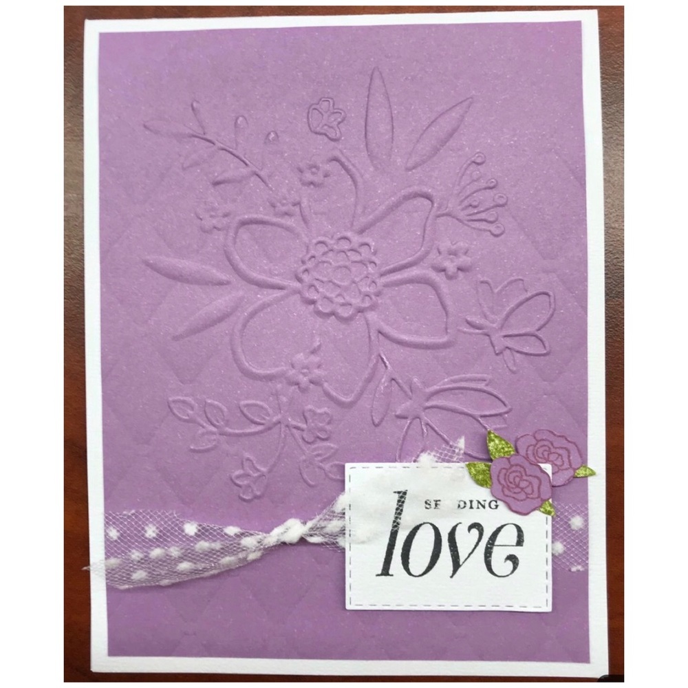 Handmade Purple Floral Love Greeting Card